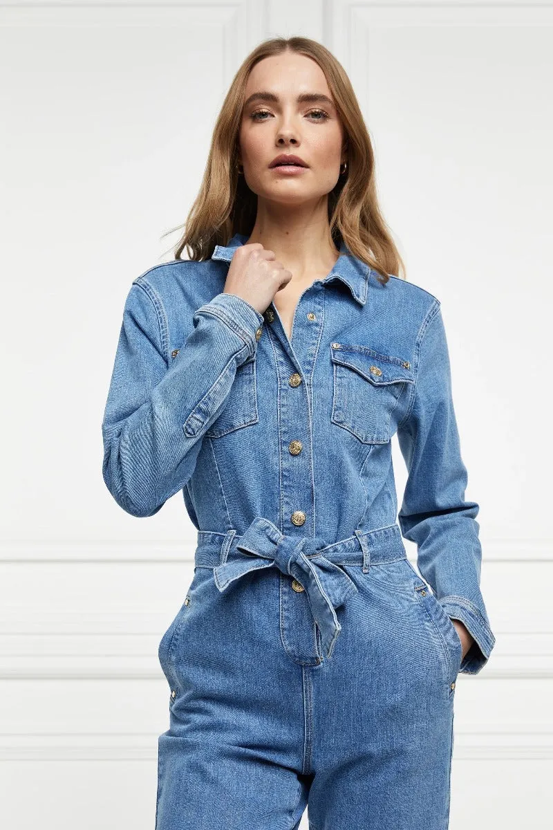 Holland Cooper Denim Jumpsuit in Vintage Indigo