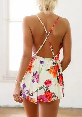 Hot floral high quality jumpsuit romper