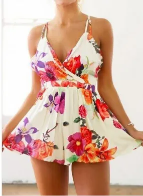 Hot floral high quality jumpsuit romper