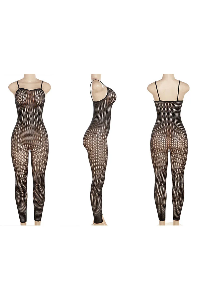 JF647 Cutout Sheer Jumpsuit