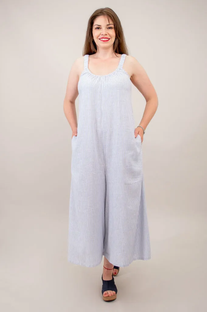 Joanna Jumpsuit, Summer Stripe, Linen Bamboo