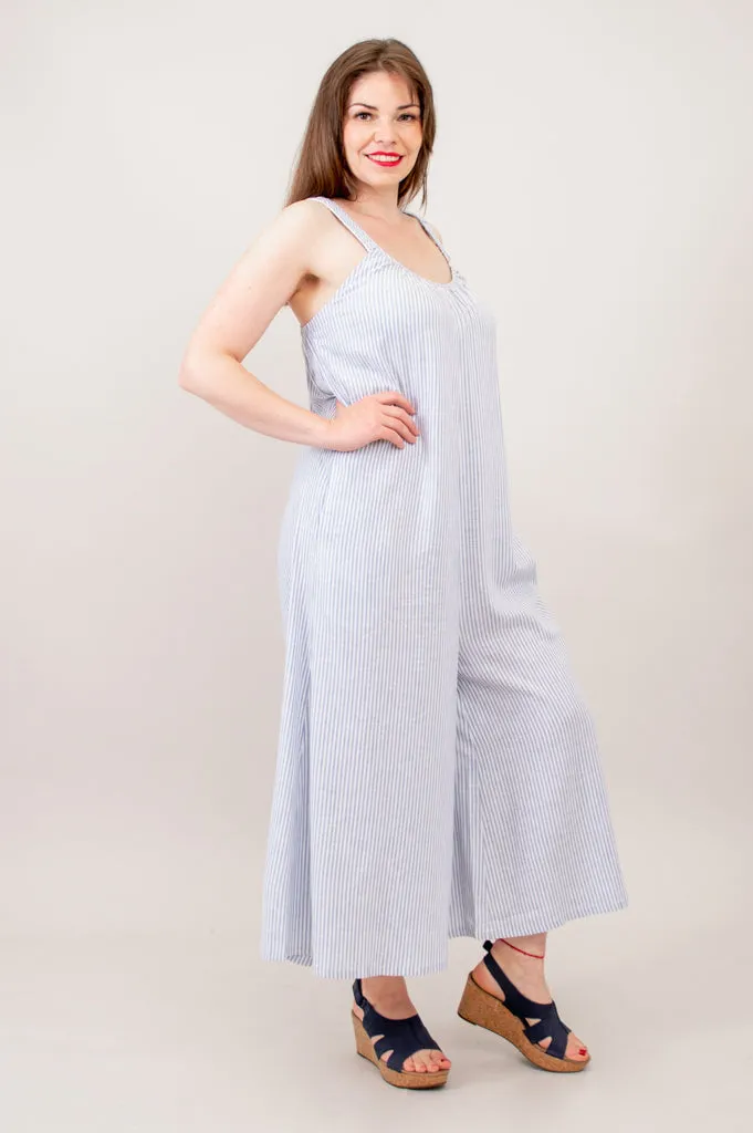 Joanna Jumpsuit, Summer Stripe, Linen Bamboo