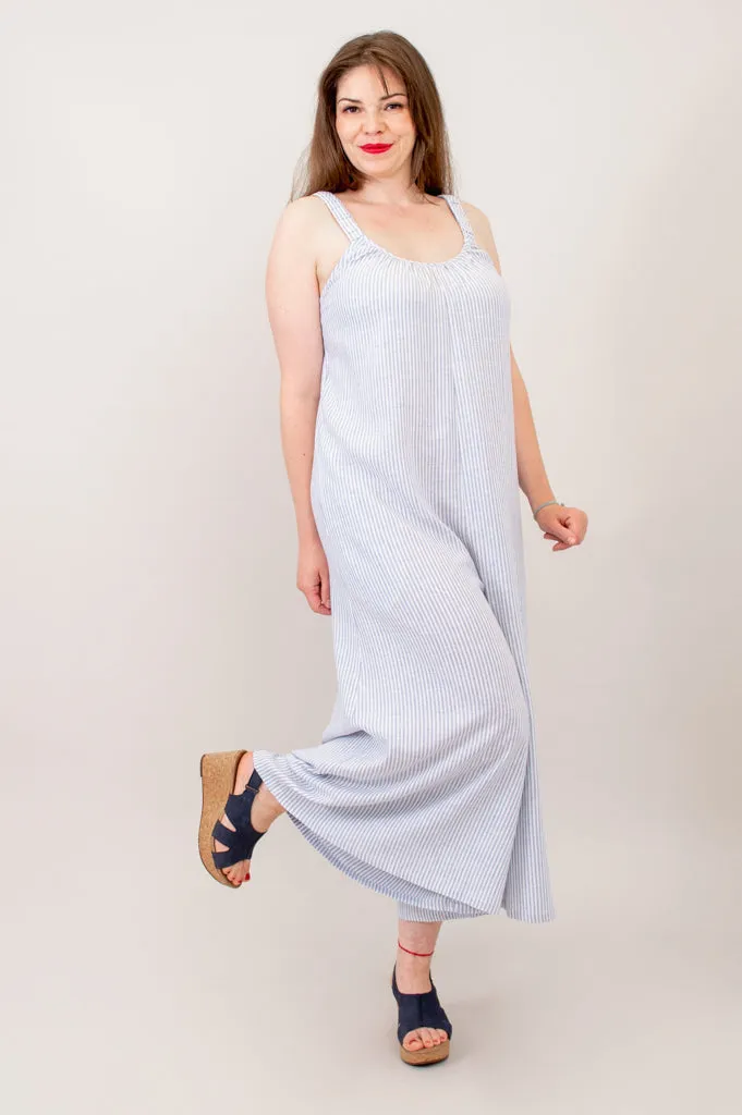 Joanna Jumpsuit, Summer Stripe, Linen Bamboo