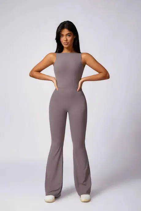 Kalani – Open-back design – Sculpting gymwear jumpsuit