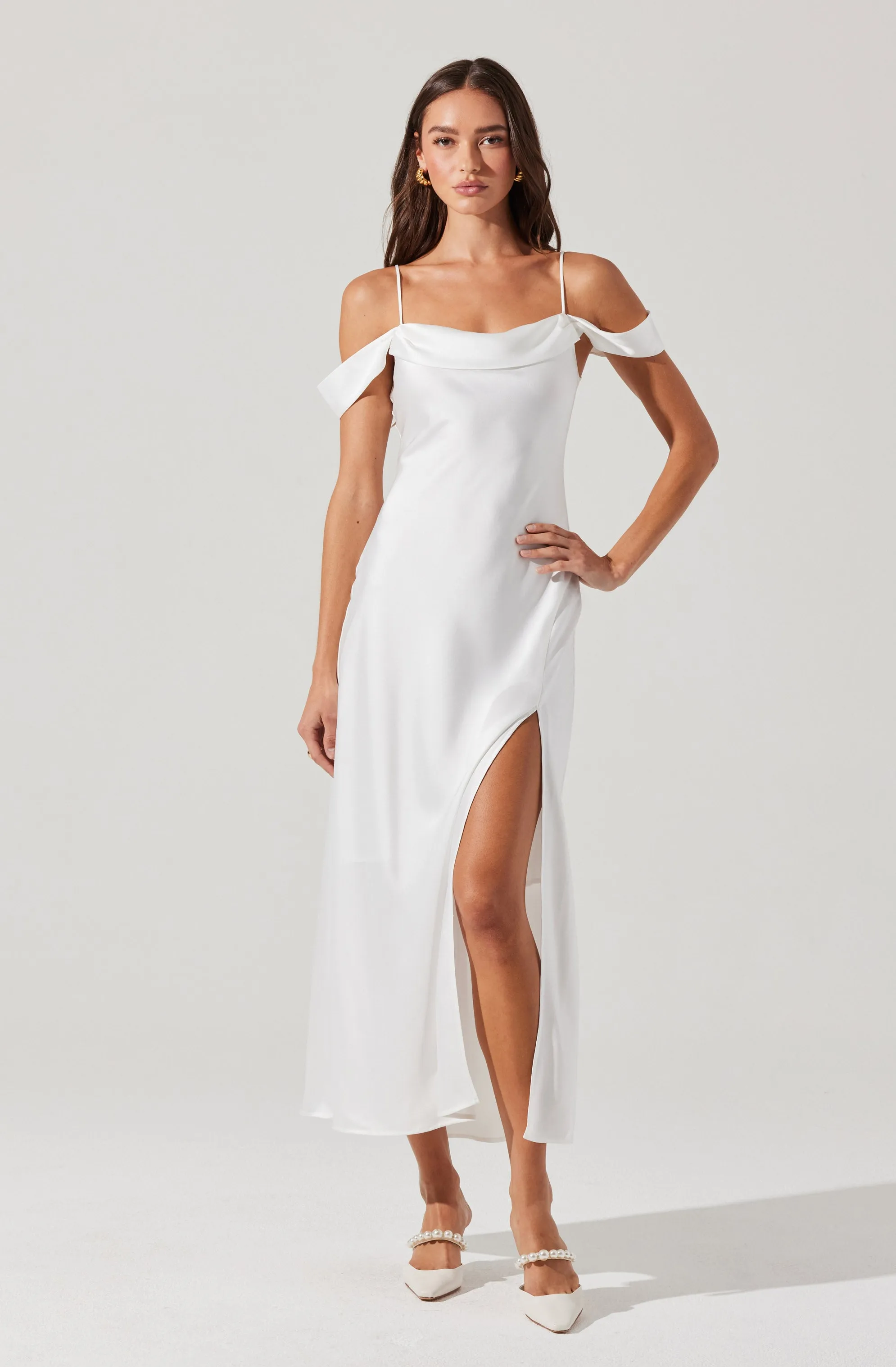 Kitura Cold Shoulder Midi Dress