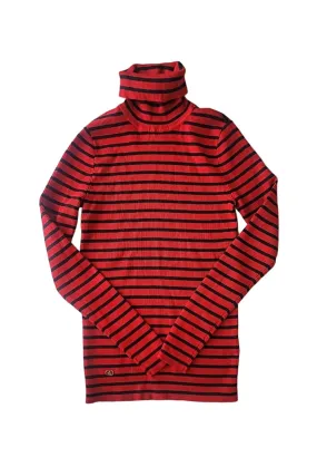 Lauren Ralph Lauren Striped Cotton Blend Turtleneck Sweater Size Medium