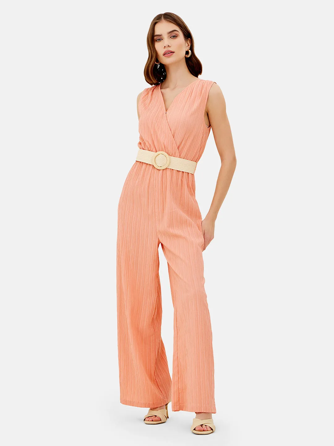 Leena Wrap Jumpsuit With Belt