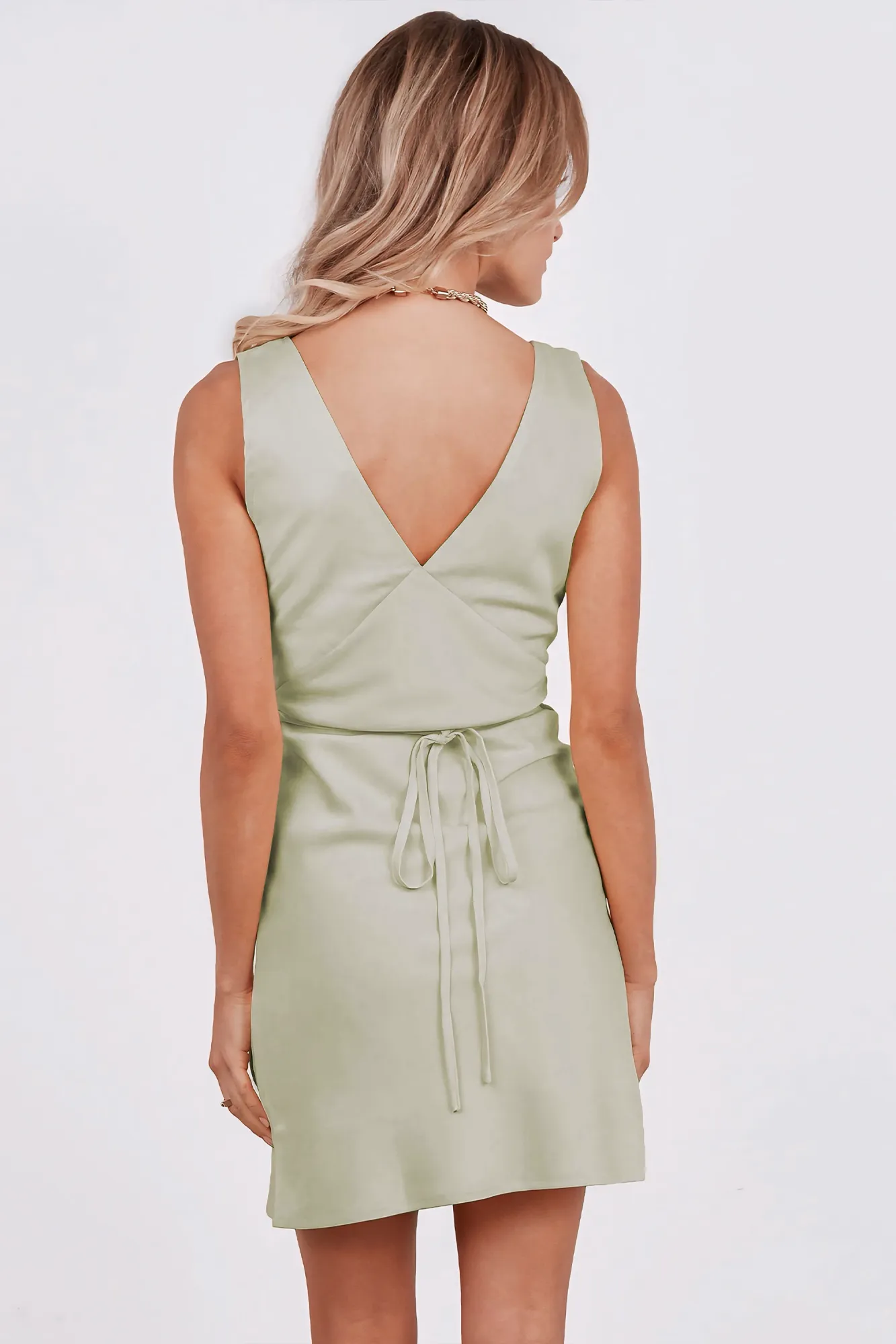 Light Green Satin Dress