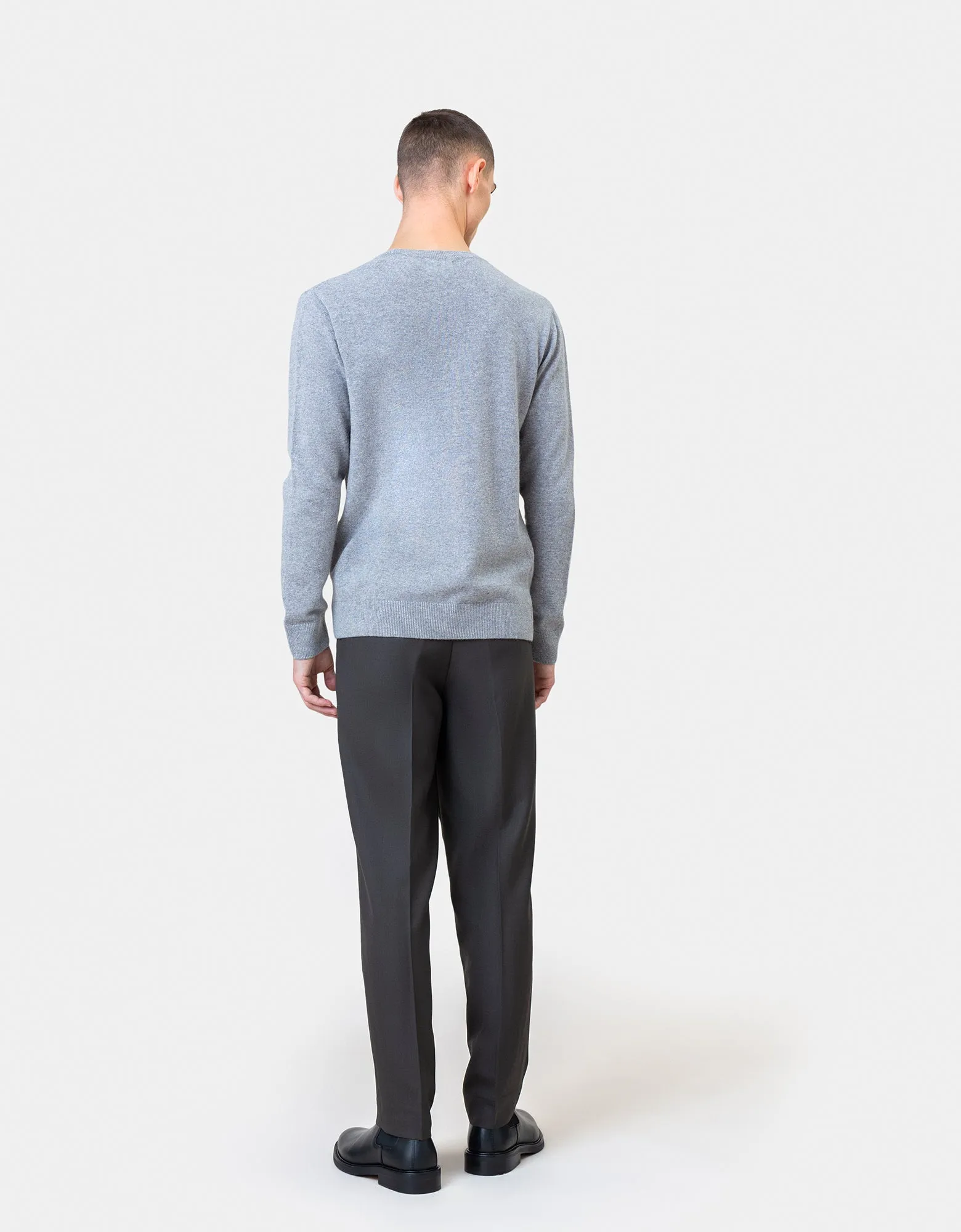 Light Merino Wool Crew - Warm Taupe