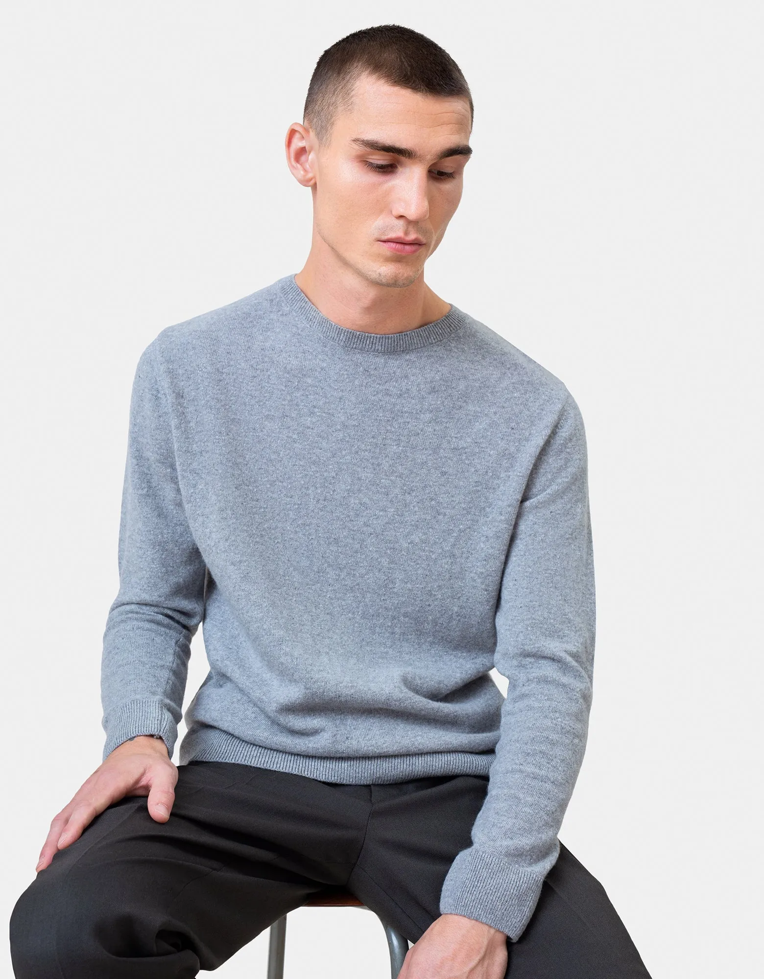 Light Merino Wool Crew - Warm Taupe