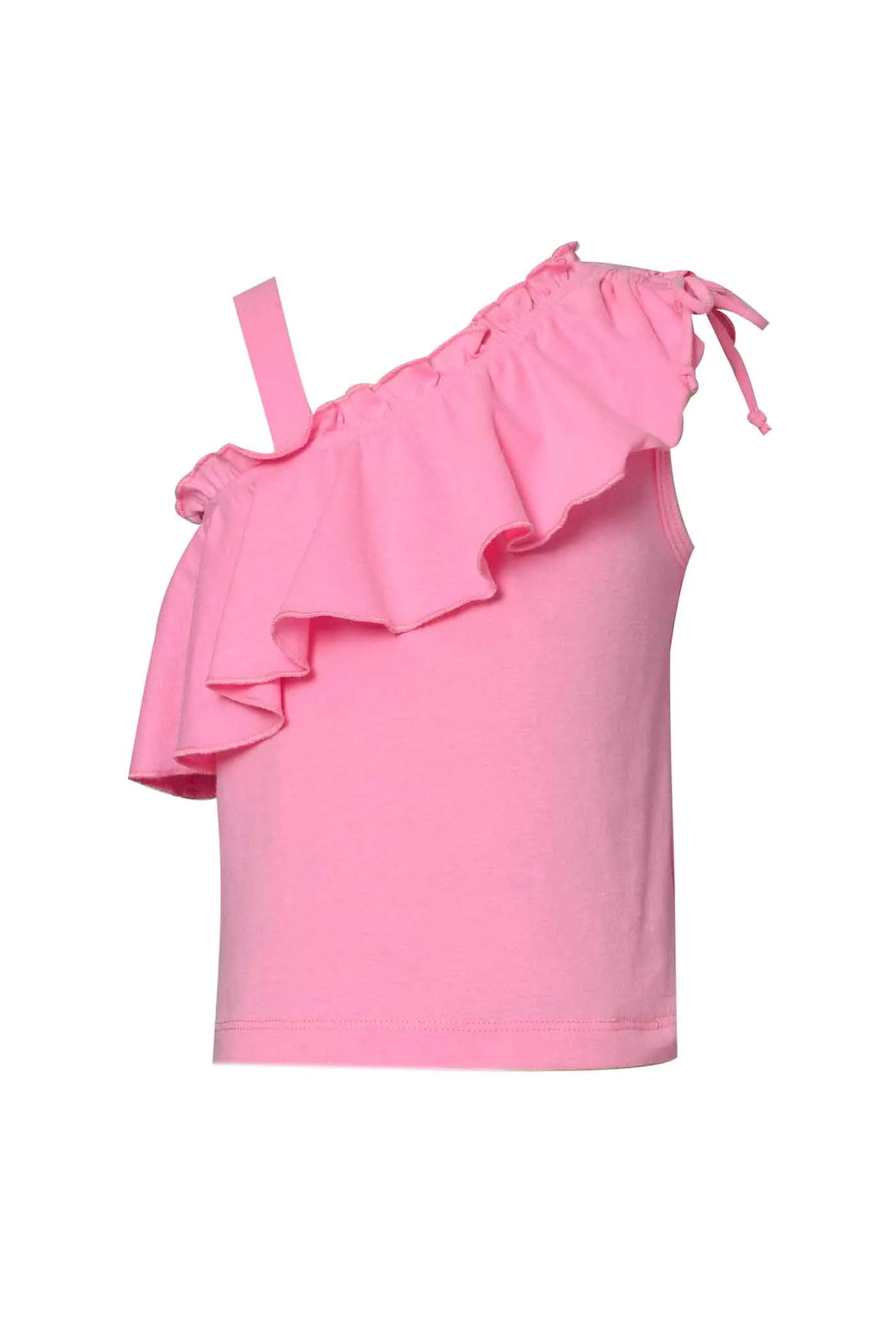 Little Girls Ruffled One Shoulder Knit Top