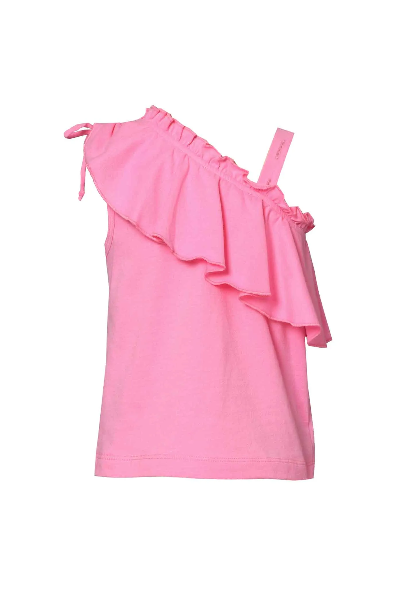 Little Girls Ruffled One Shoulder Knit Top