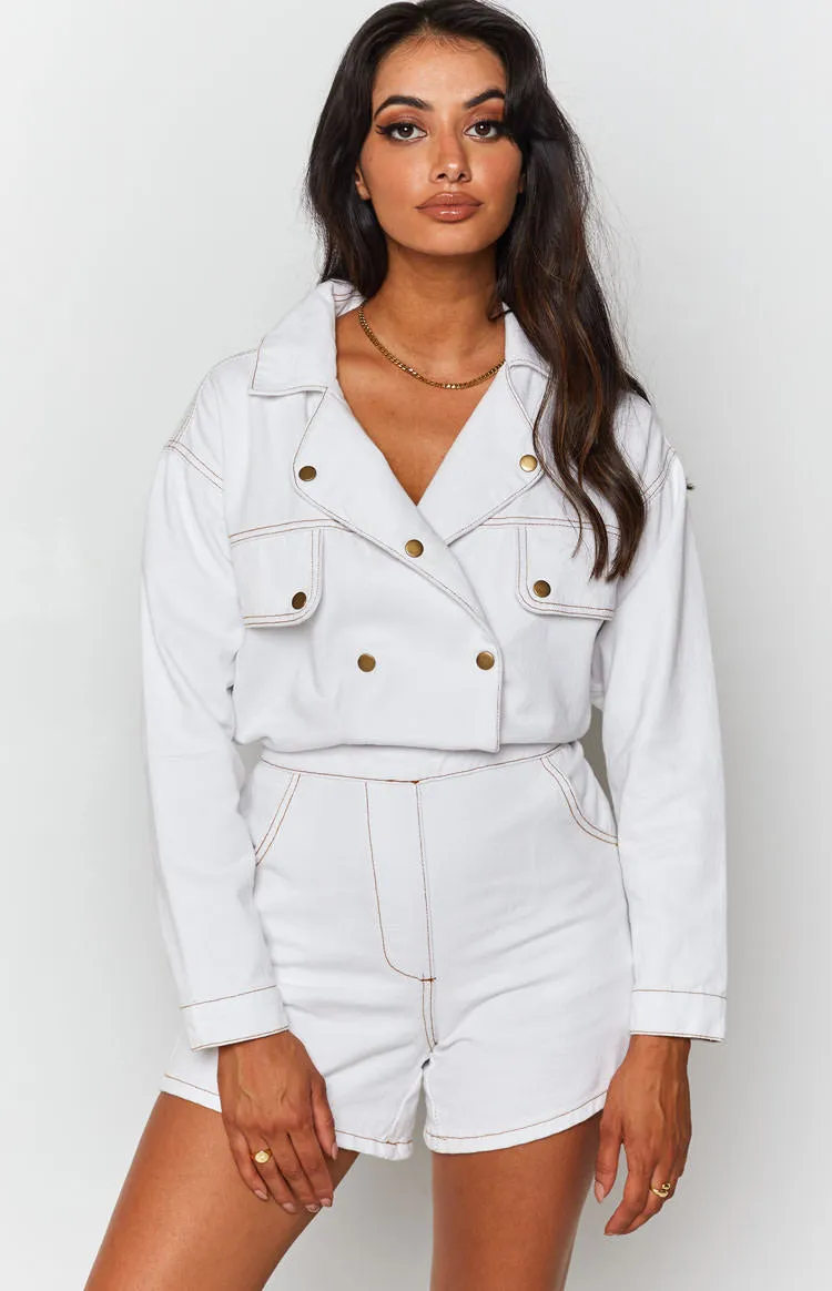 Lizzo Denim Jumpsuit Cream