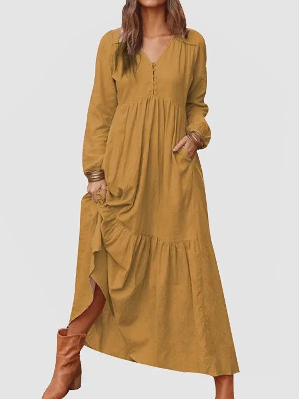 Long Sleeve Boho Summer Dress For Women, Bohemian Dress