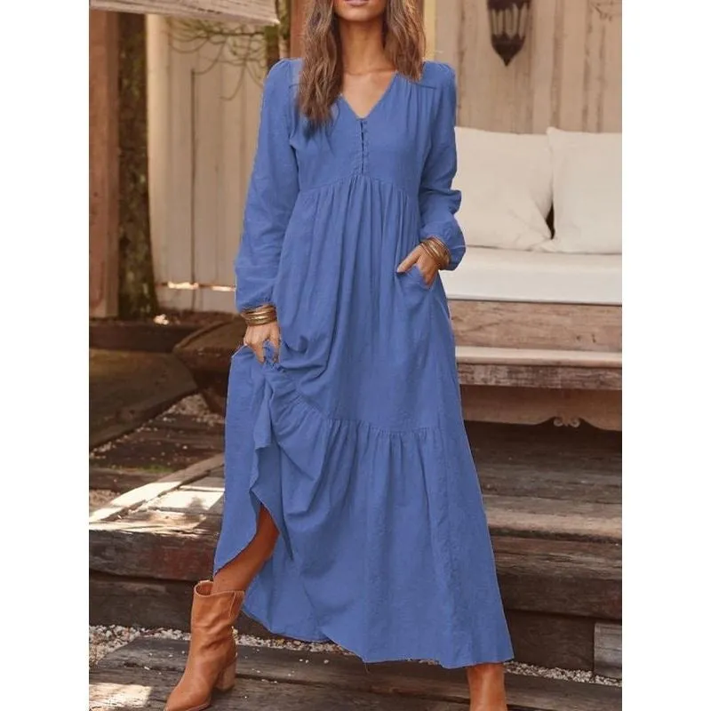 Long Sleeve Boho Summer Dress For Women, Bohemian Dress