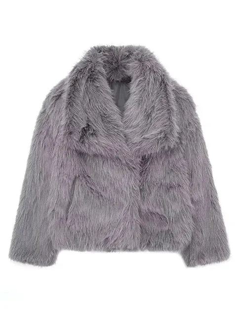 Luxurious Faux Fur Women's Coat