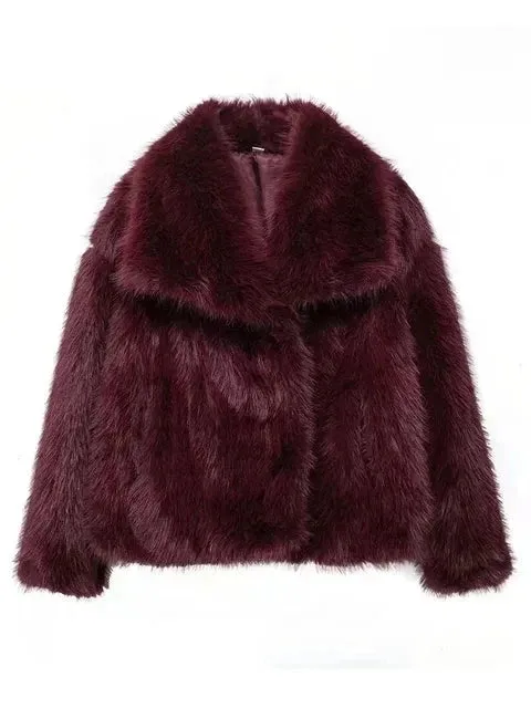 Luxurious Faux Fur Women's Coat