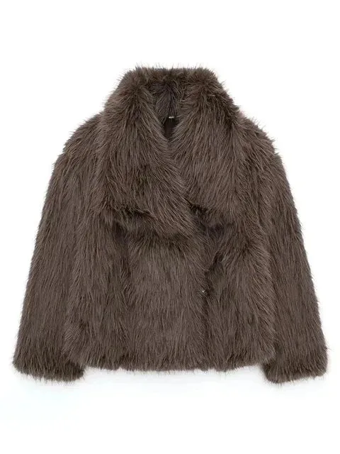 Luxurious Faux Fur Women's Coat