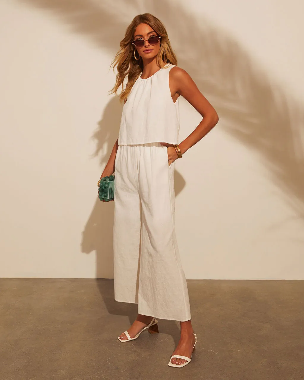 Mae Linen Layered Pocketed Jumpsuit