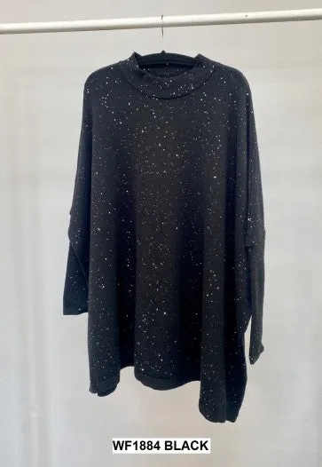 Malissa J Knit Jumper with High Neck & Sequin Detail