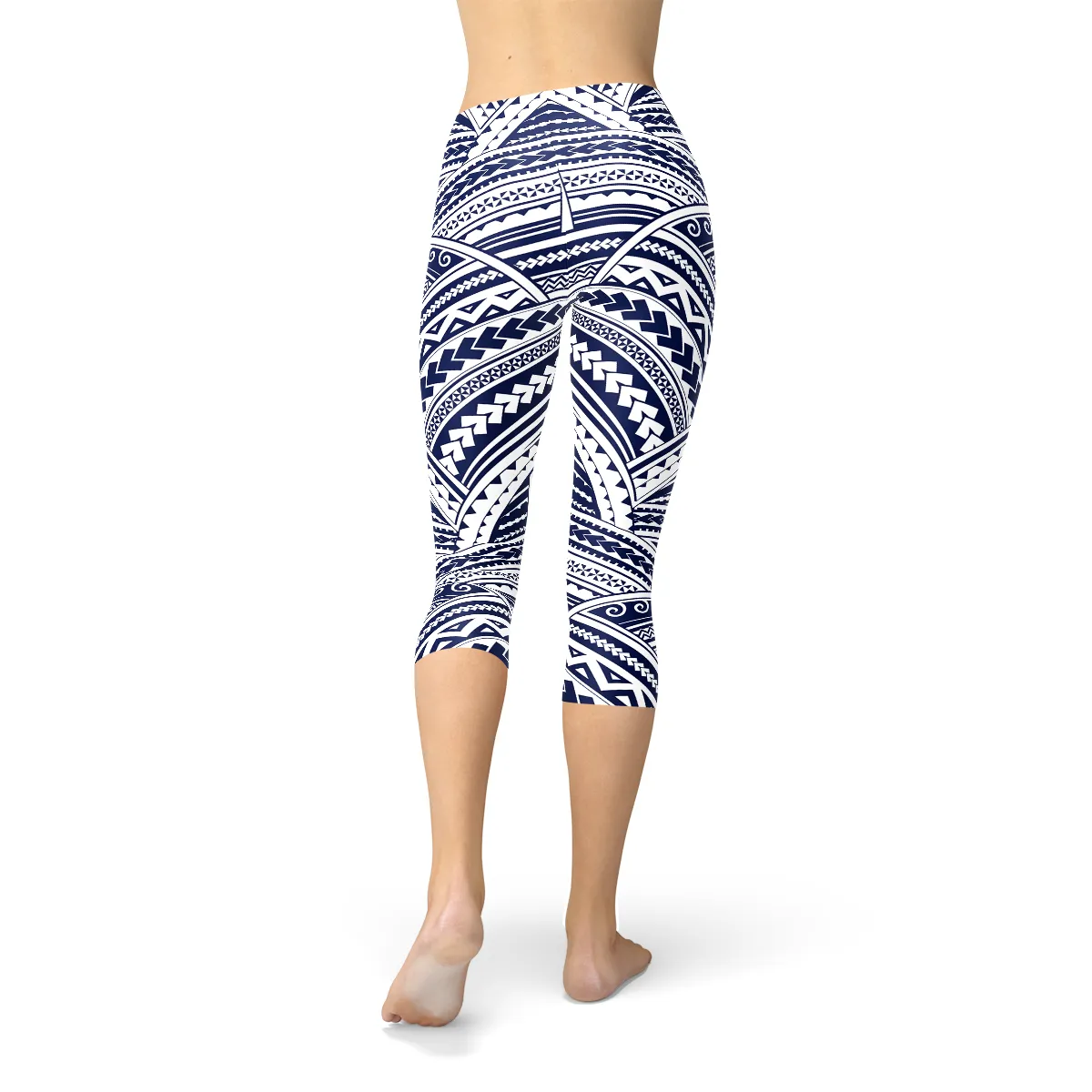 Maori-Inspired Polynesian Warrior Capri Leggings for Active Women