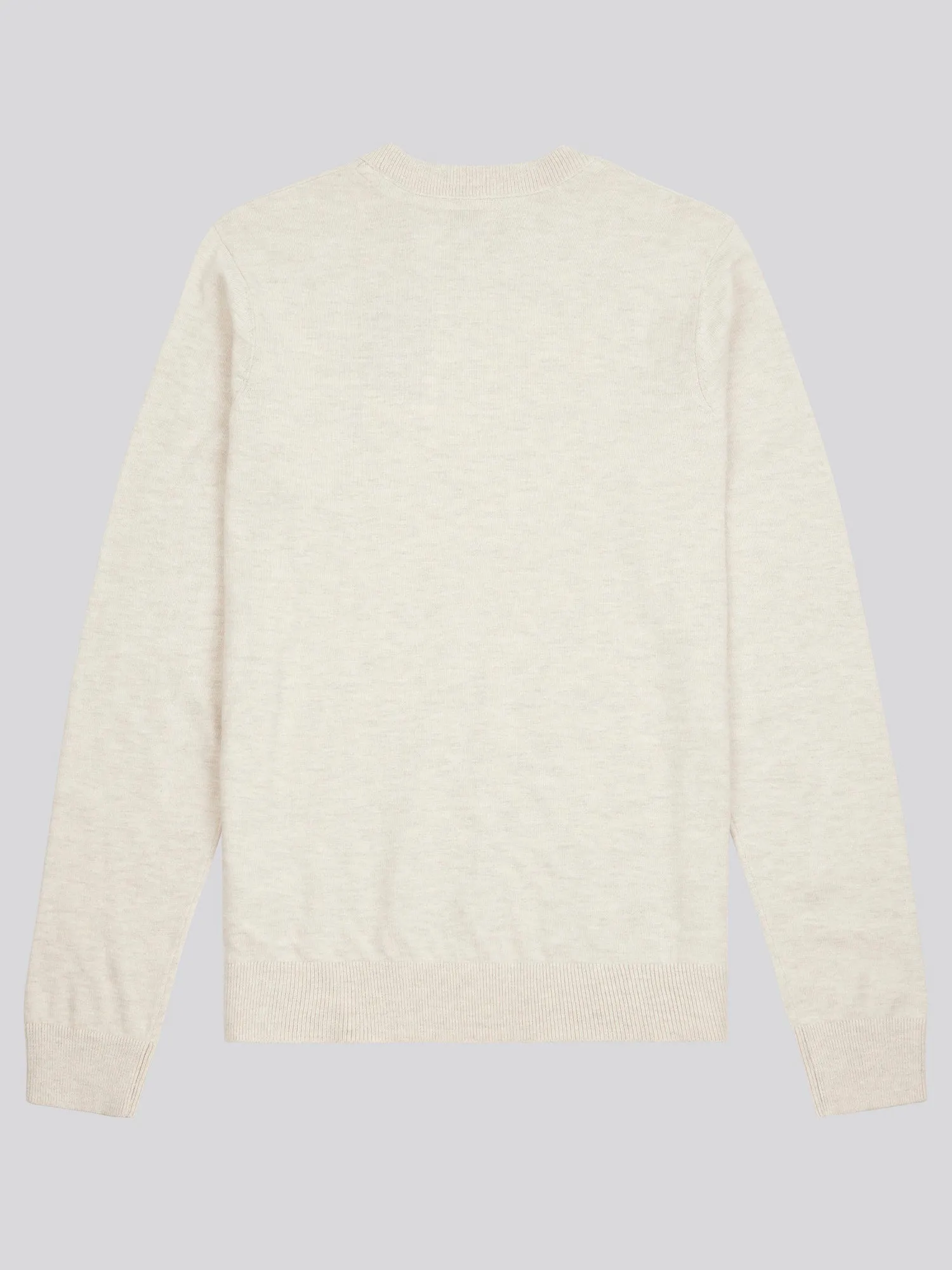 Mens Cotton Crewneck in Birch Marl