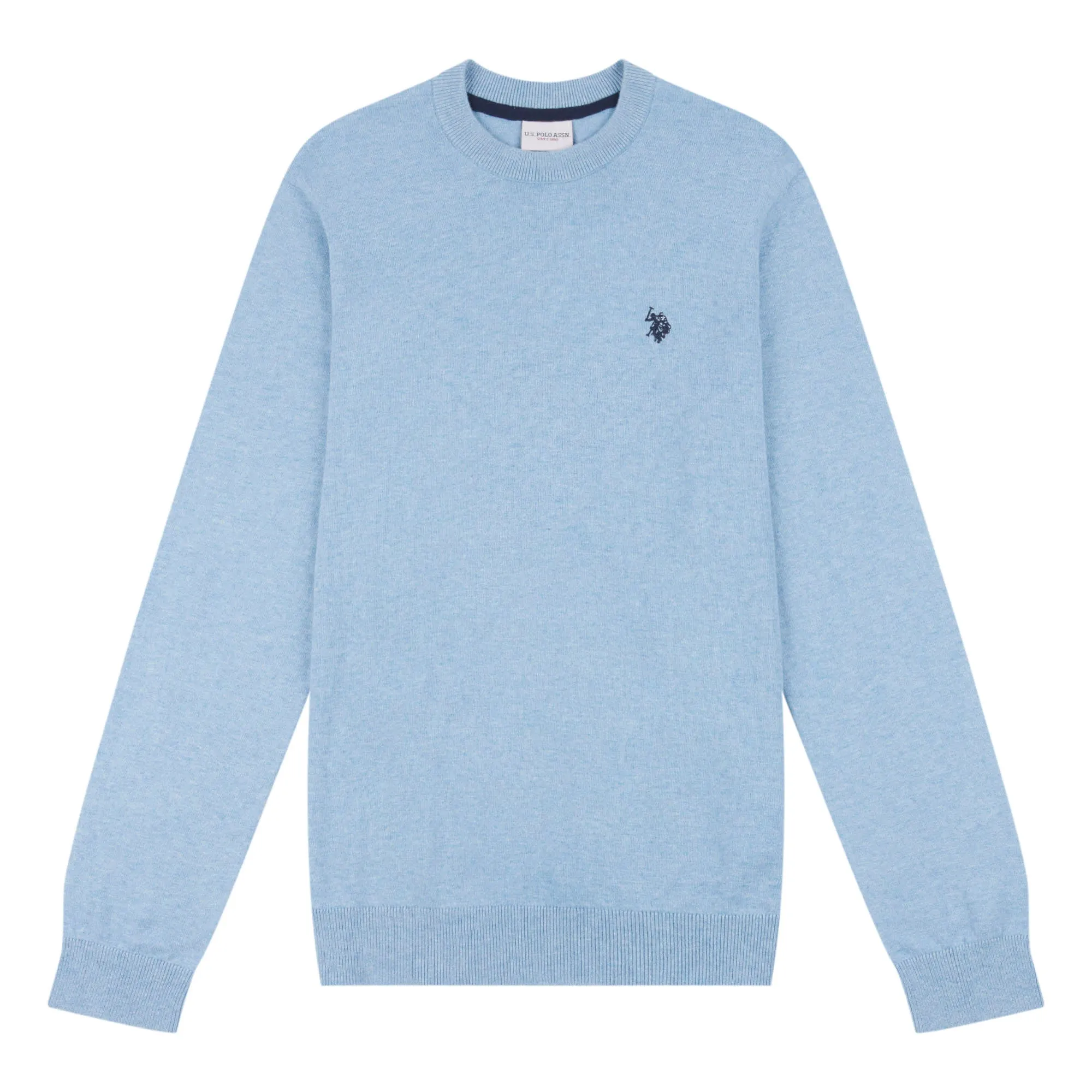 Mens Cotton Crewneck in Parisian Blue Marl