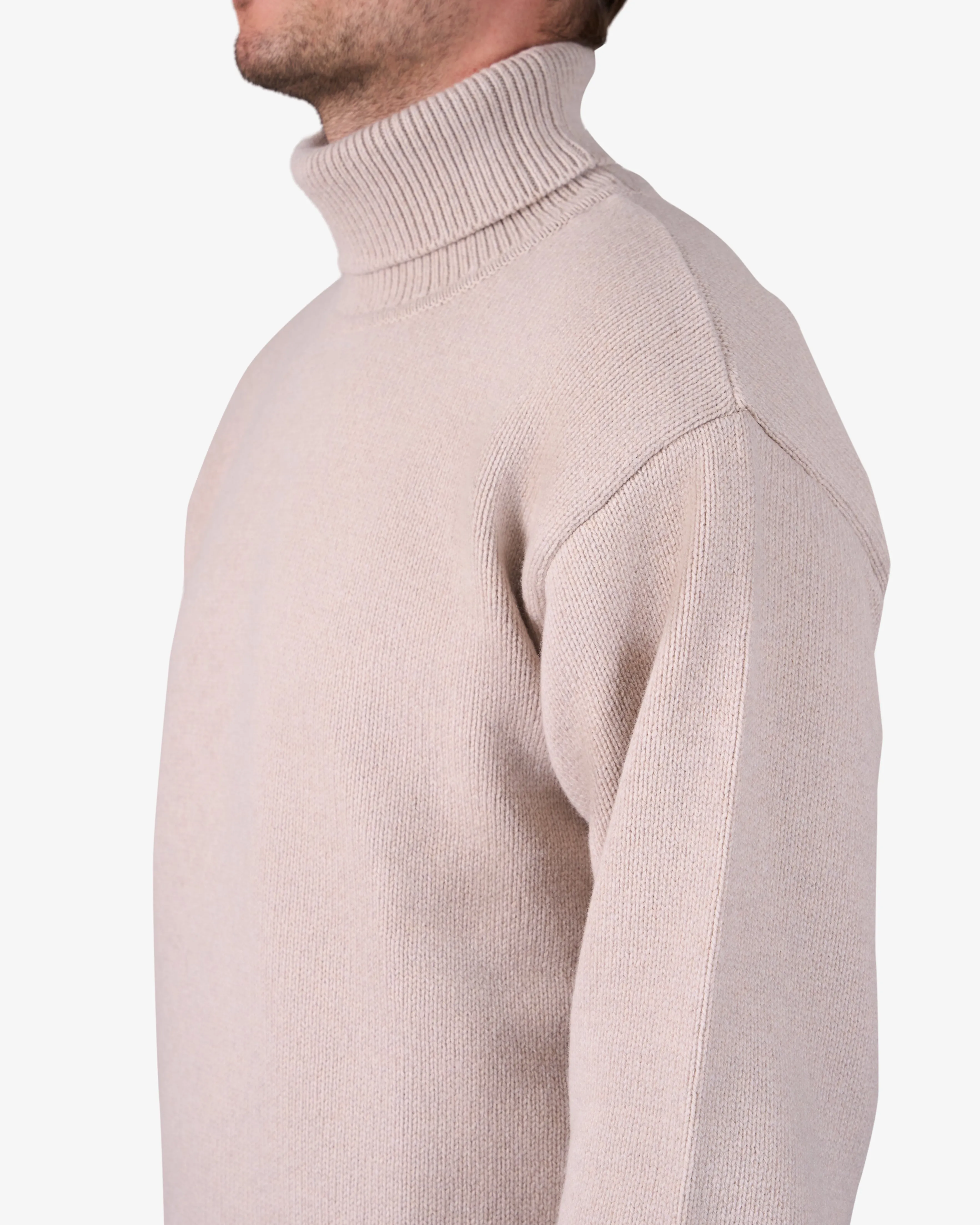 Merino Wool Turtleneck - Pacific Blue