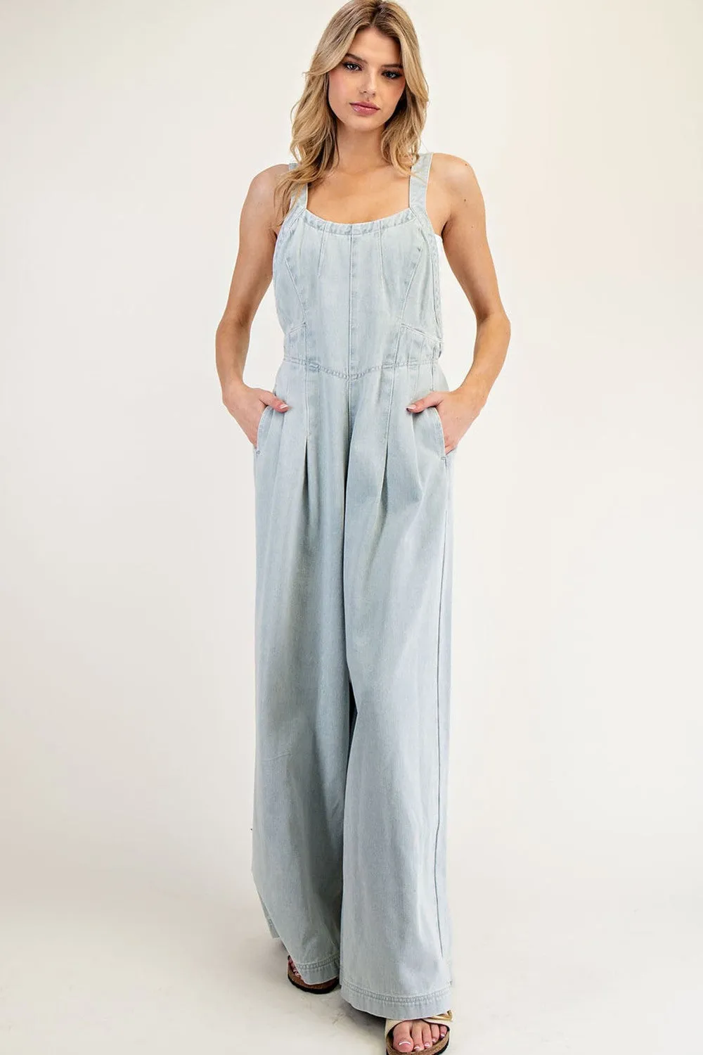 Mineral Washed Scoop Neck Jumpsuit