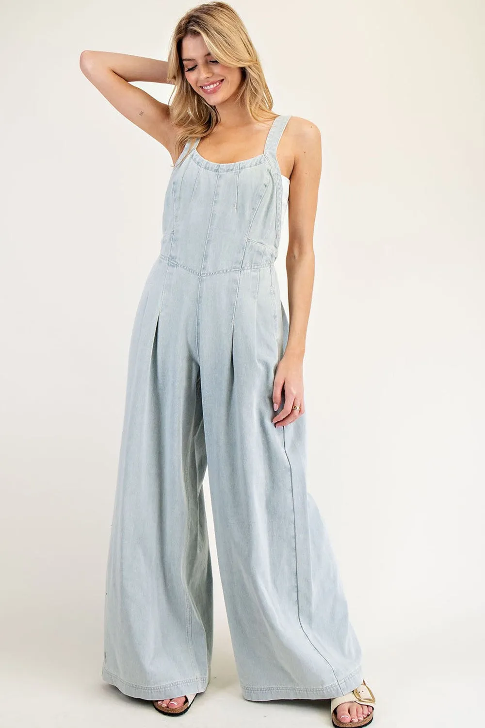 Mineral Washed Scoop Neck Jumpsuit