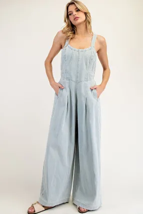 Mineral Washed Scoop Neck Jumpsuit