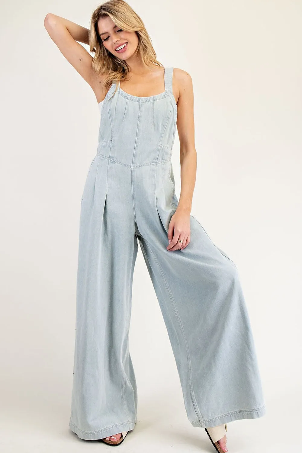 Mineral Washed Scoop Neck Jumpsuit