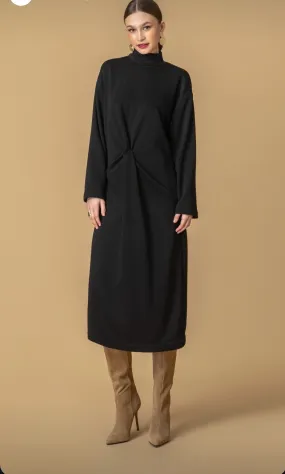 Moutaki black turtleneck dress