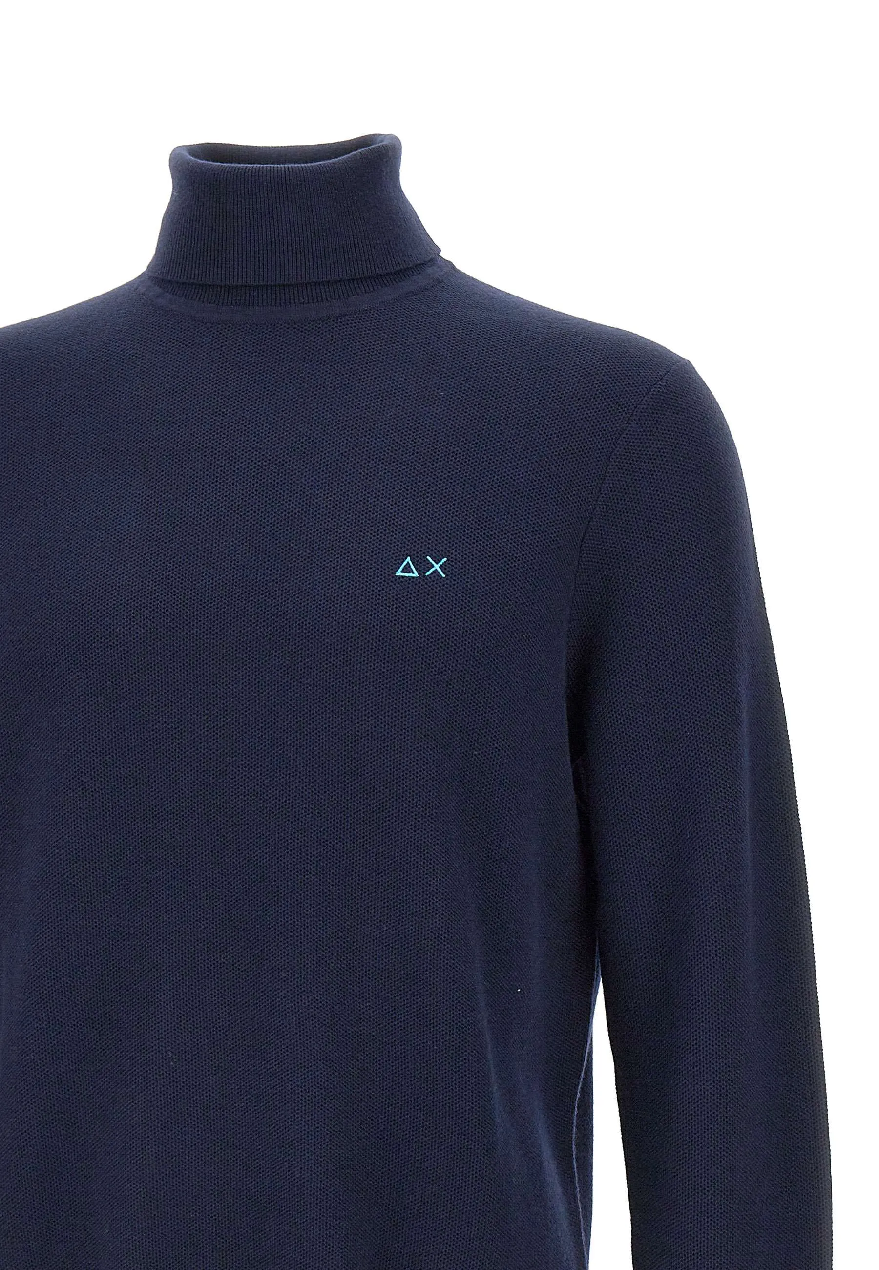 Navy Blue Turtleneck Sweater for Men