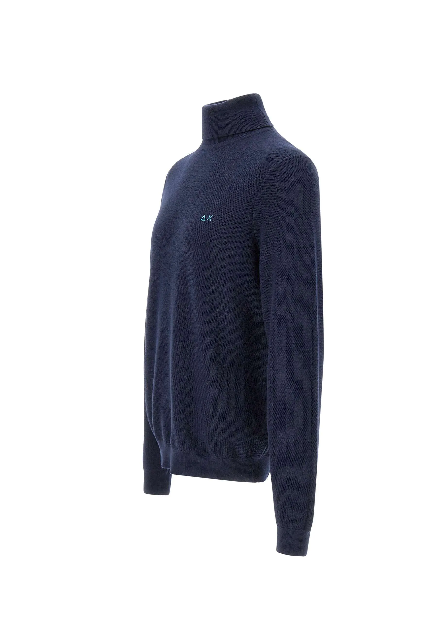 Navy Blue Turtleneck Sweater for Men