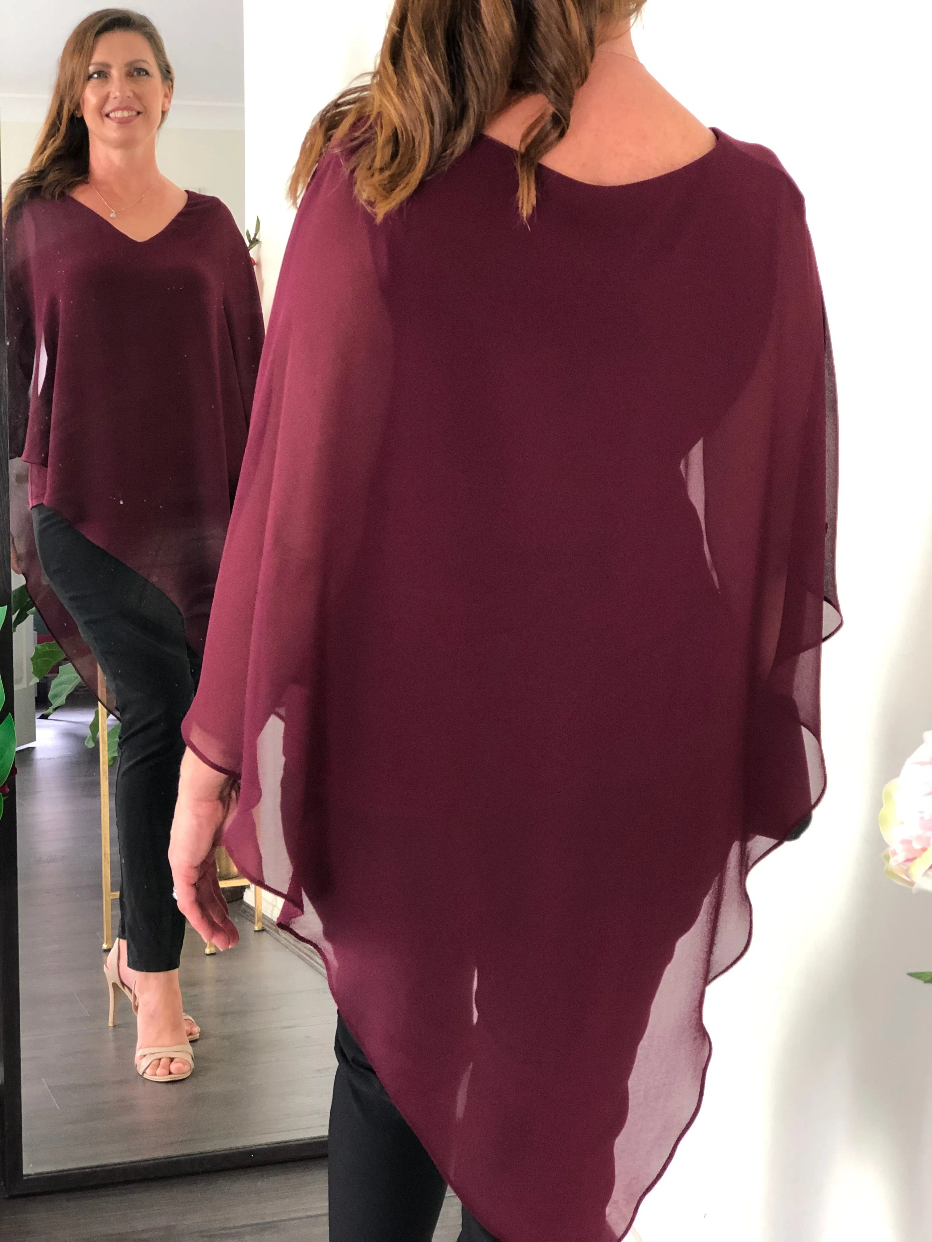 Nessa Burgundy Layered Top