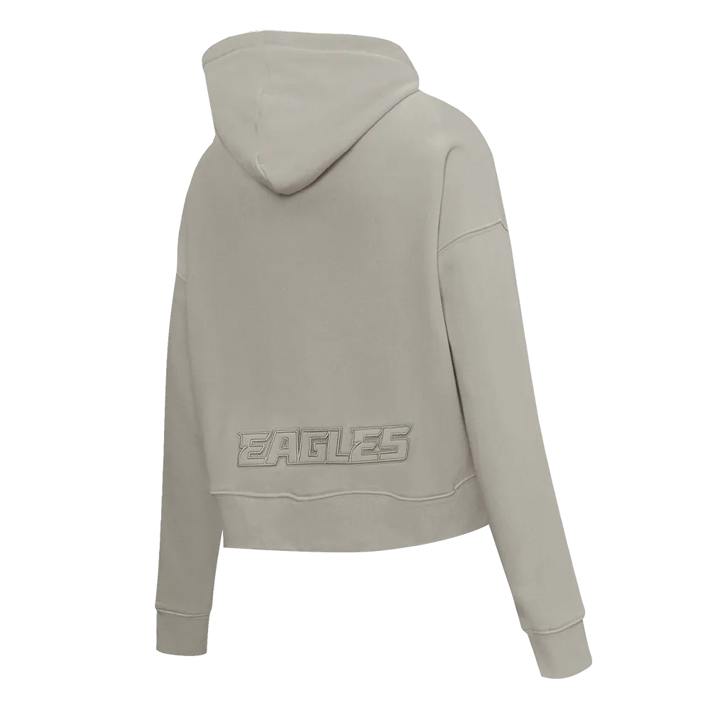 NFL PHILADELPHIA EAGLES NEUTRAL WOMEN'S CROPPED FLC PO HOODIE (TAUPE)