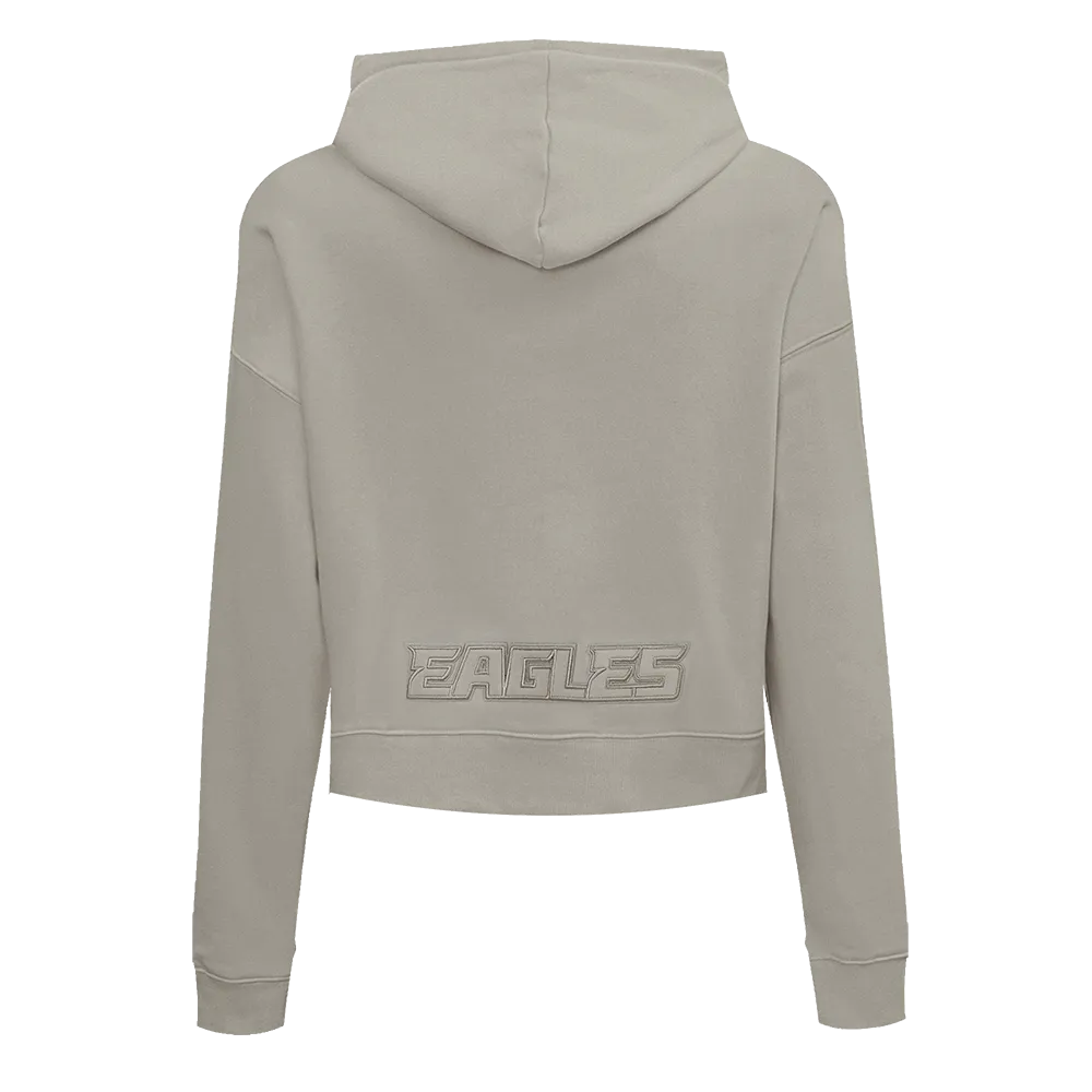 NFL PHILADELPHIA EAGLES NEUTRAL WOMEN'S CROPPED FLC PO HOODIE (TAUPE)