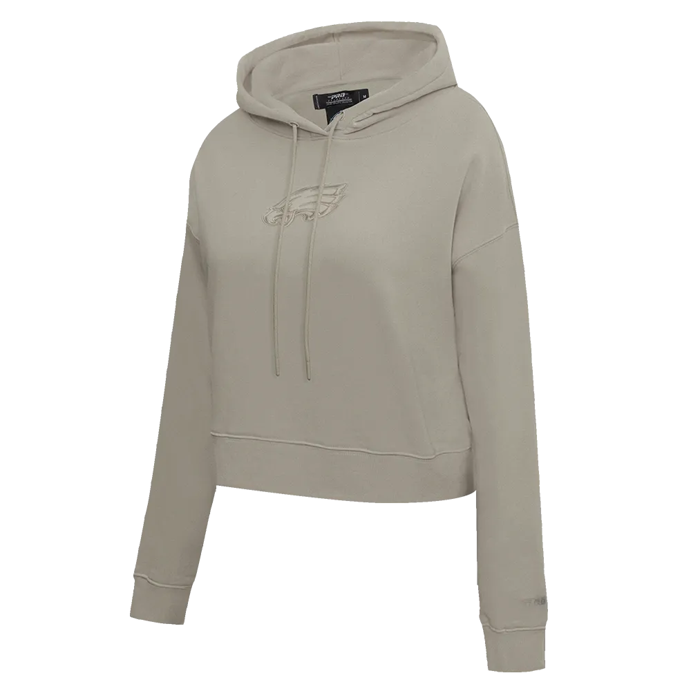 NFL PHILADELPHIA EAGLES NEUTRAL WOMEN'S CROPPED FLC PO HOODIE (TAUPE)