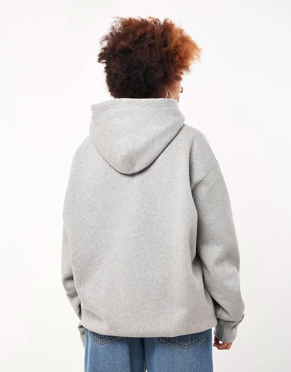 Nike Solo Swoosh Pullover Hoodie - Dark Grey Heather/White