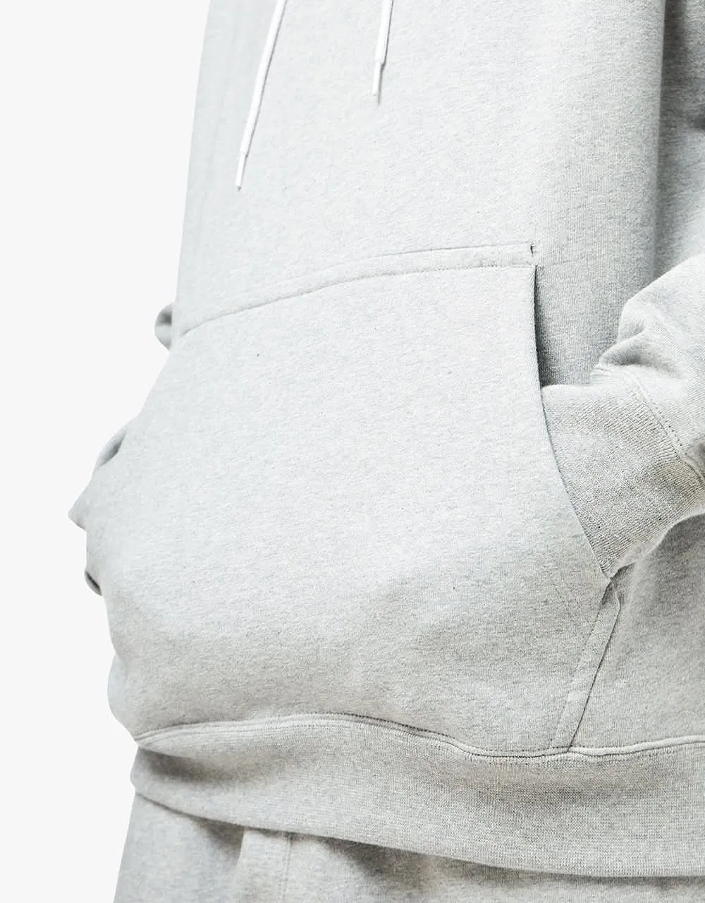 Nike Solo Swoosh Pullover Hoodie - Dark Grey Heather/White