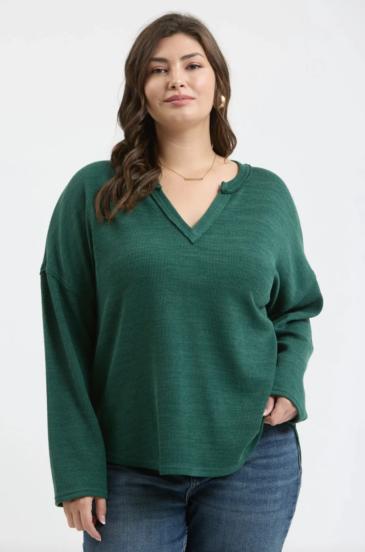 Notch Neck Knit Top - 3 Colors!