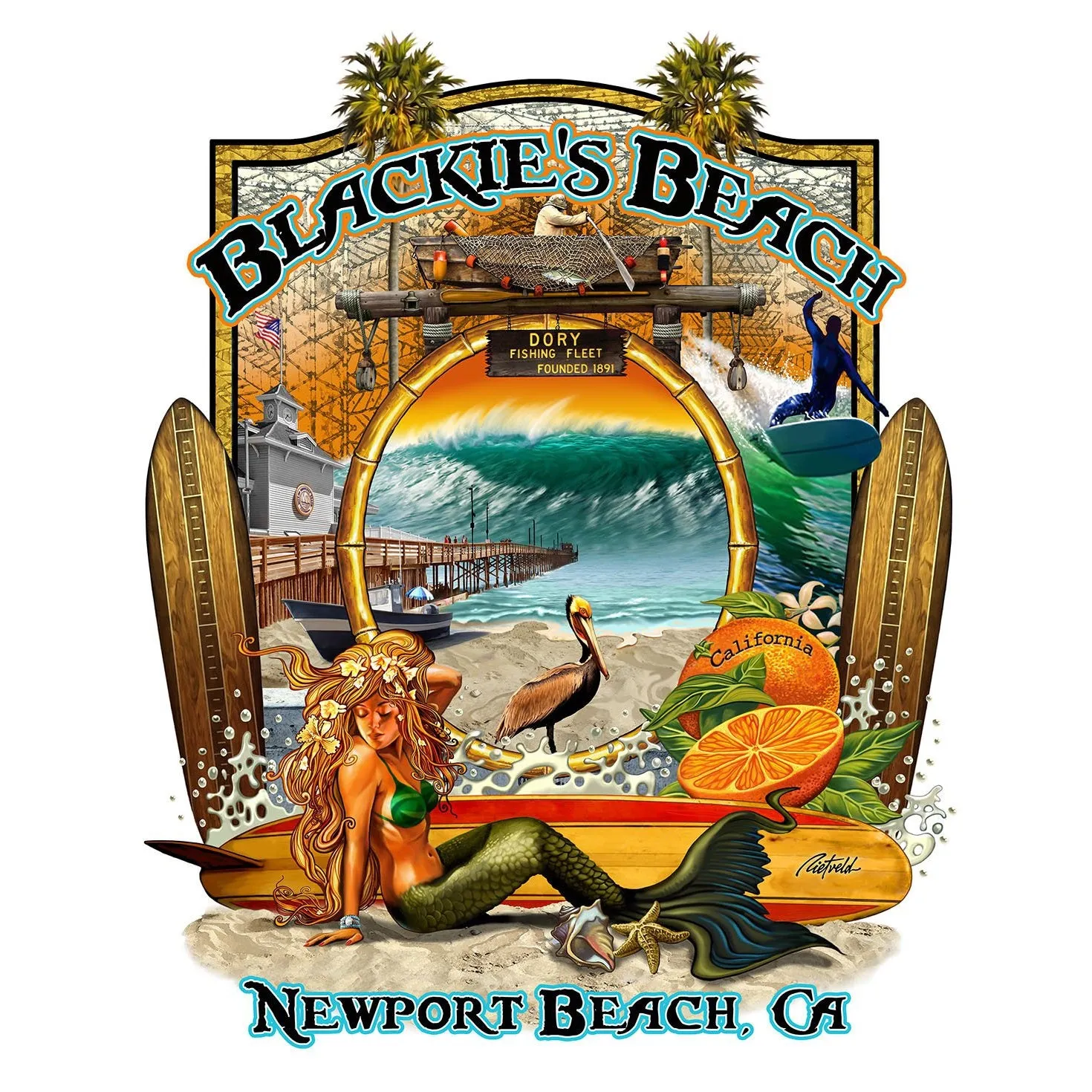 NPB -  Newport Beach Stickers - Some Designed by Rick Rietveld