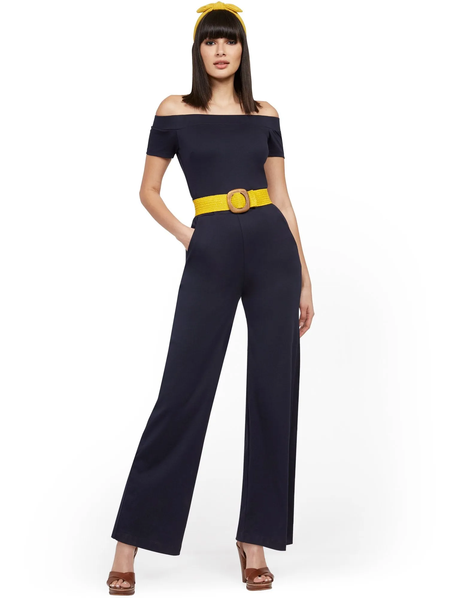 Off-The-Shoulder Cotton Jumpsuit