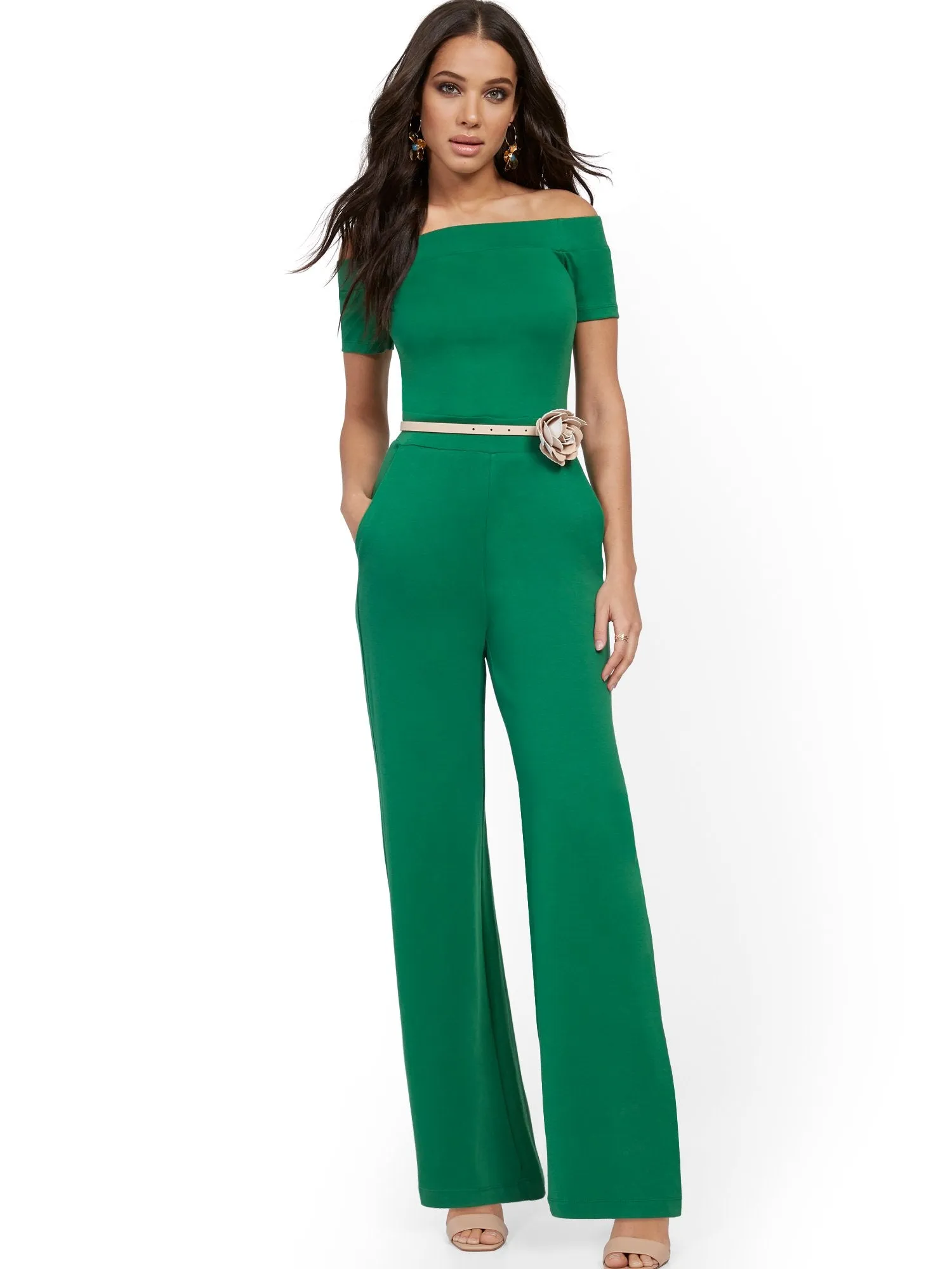 Off-The-Shoulder Cotton Jumpsuit