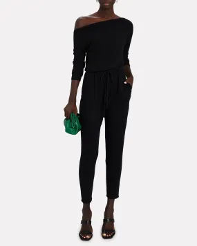 Off the Shoulder Jumpsuit - Black