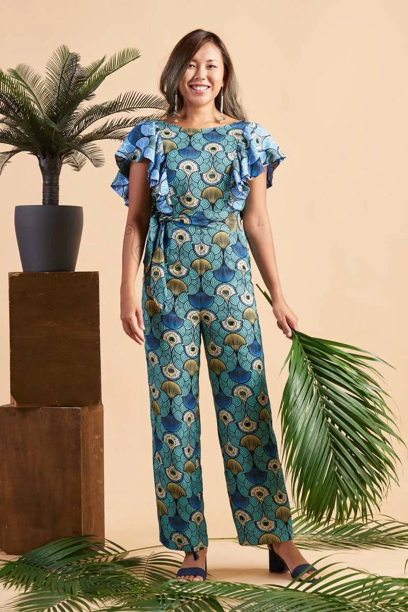 Osun Ruffle Sleeve Jumpsuit - EWA NAIBU OA OG