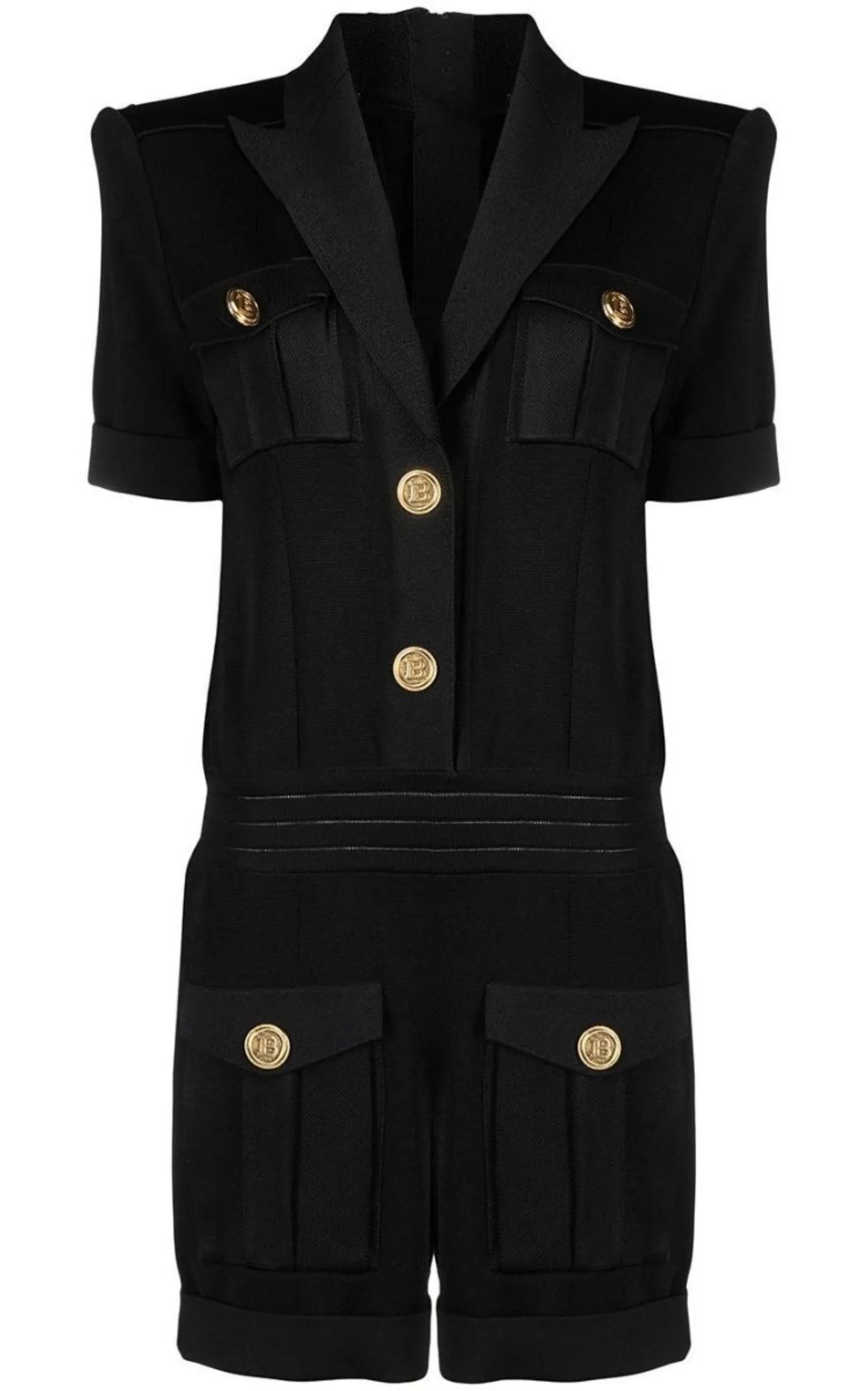 Peak Lapel Knitted Jumpsuit