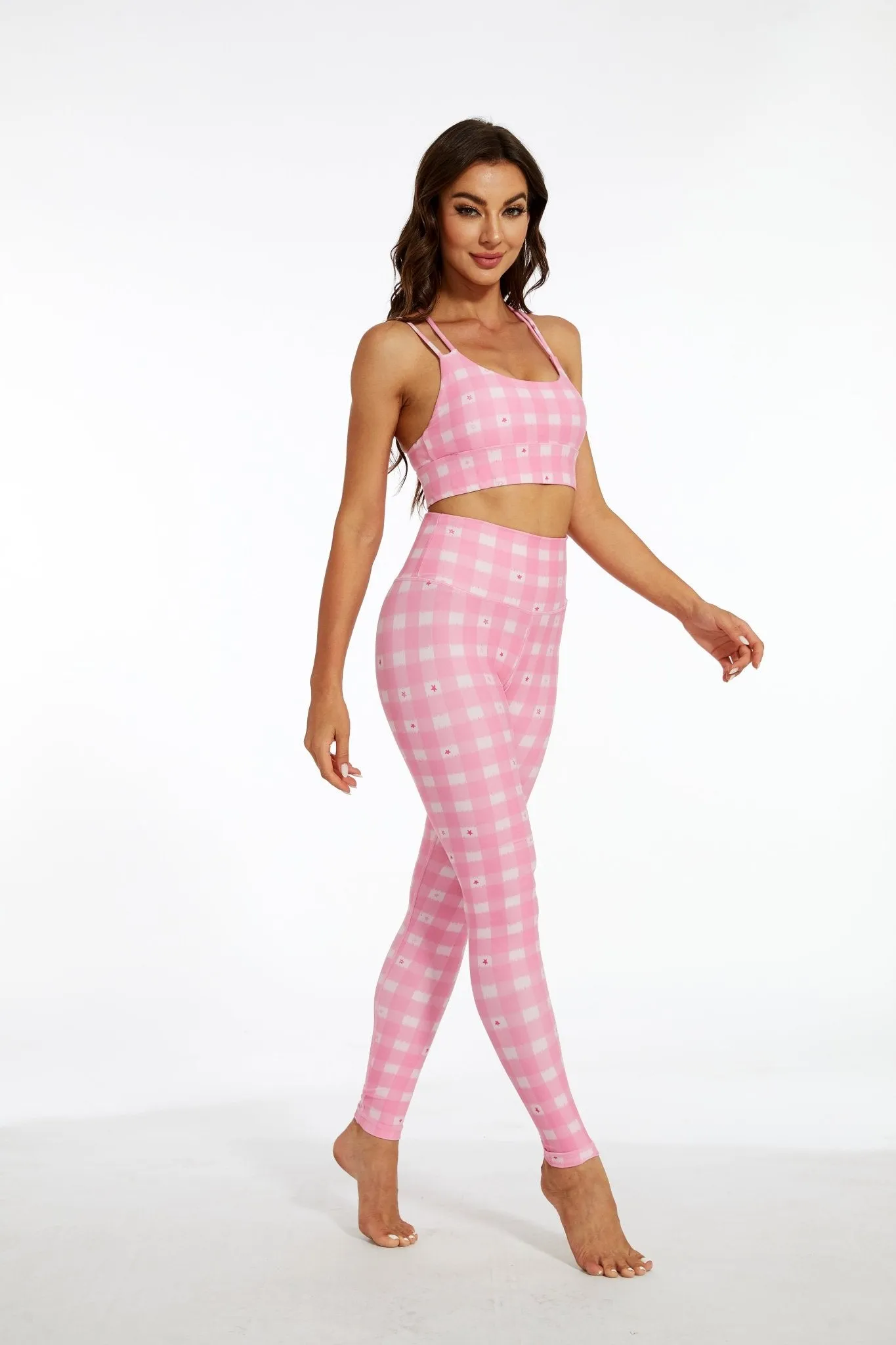 Pink Stars High-waisted Leggings