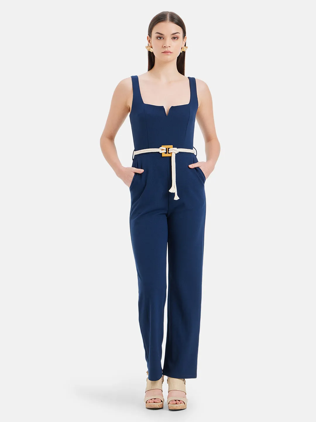 Piper Sleeveless Jumpsuit With Belt